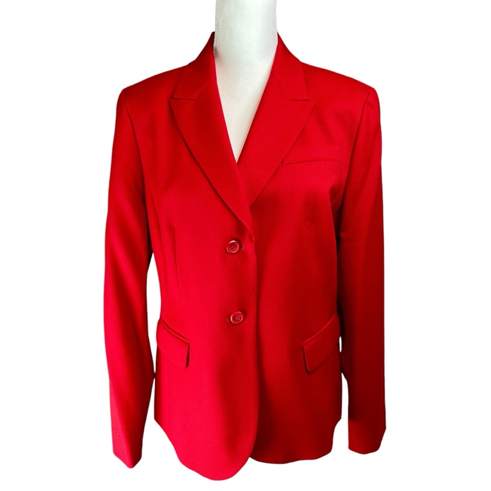 Pendleton Red Wool Blazer Jacket Coat Size 16 Cla… - image 1